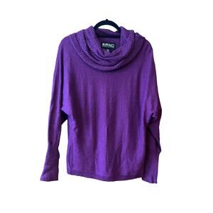 Buffalo David Bitton Women's Cowl Neck Pullover Sweater Long Sleeve Purple SZ S